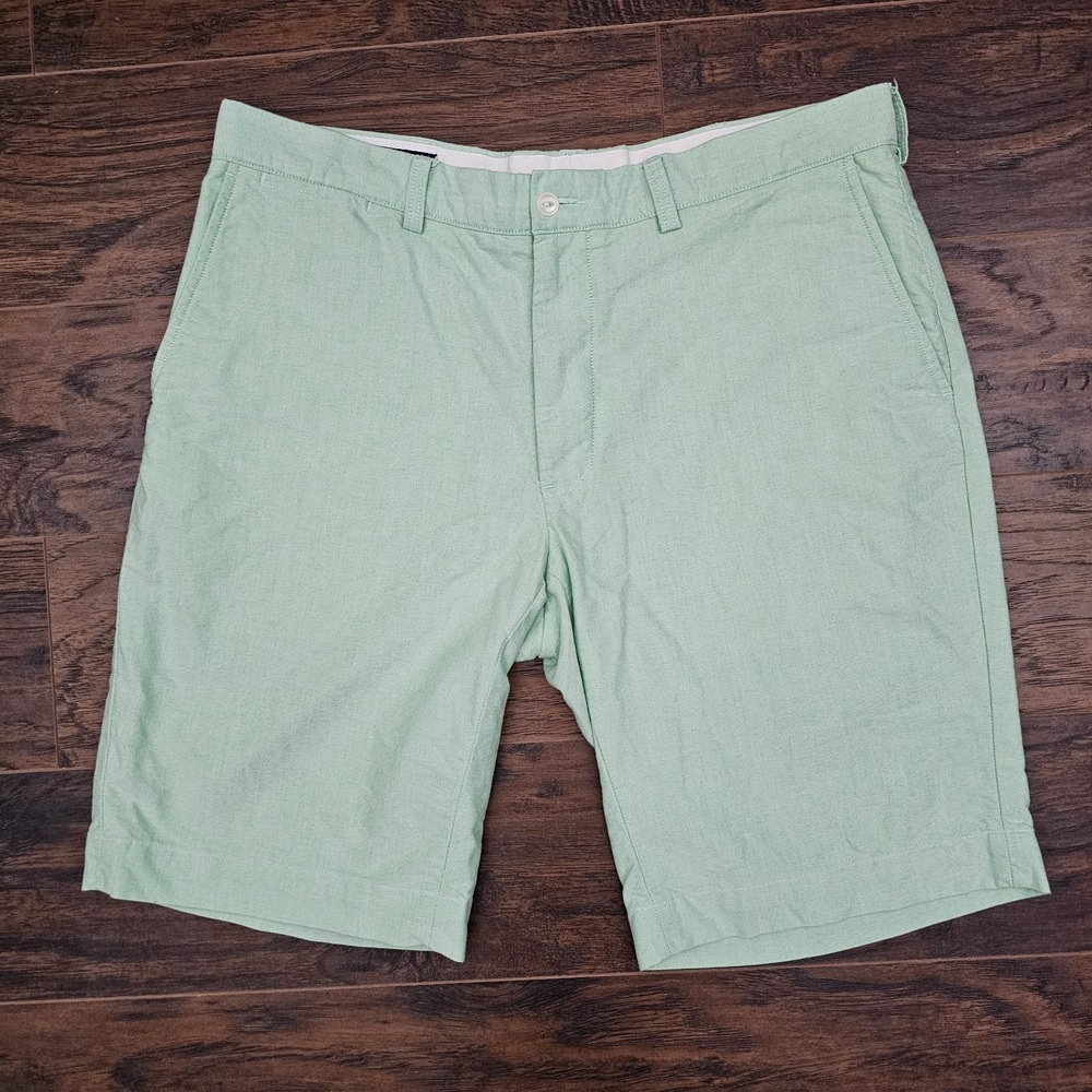 Polo Ralph Lauren Mens 35 Green Classic Flat‎ Front Chino Summer Casual Shorts